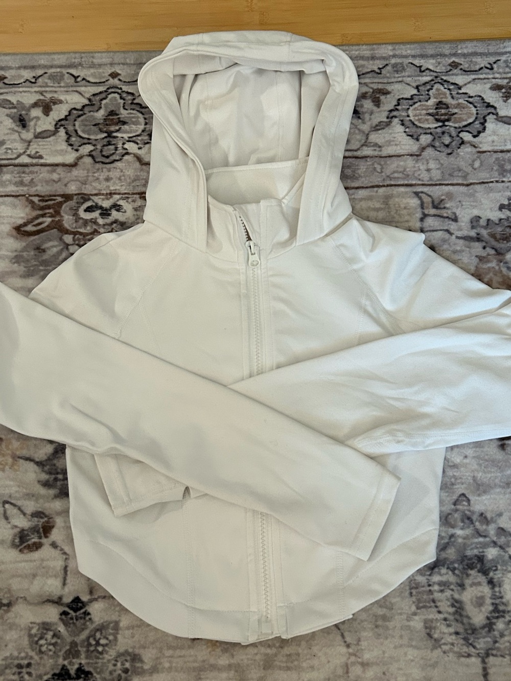 White Hooded Zip-Up Jacket